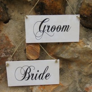 NB02: "GROOM& BRIDE" PLAQUE SET