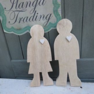 GI61: 24CM NATURAL/WHITE HEART MAN/WOMAN SET