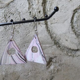 BAC02: PINK TRIANGLE EARRINGS