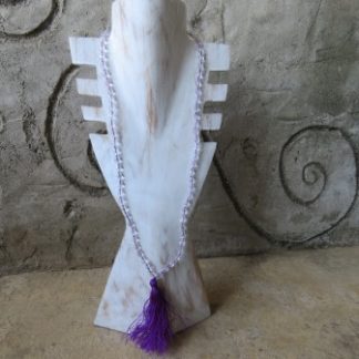 BAC19:CLEAR BEADS STRING/PURPLE DETAIL