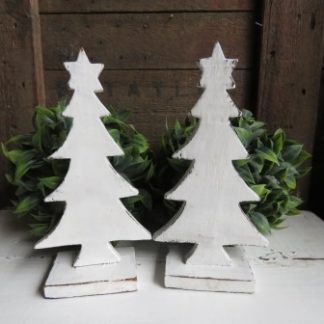 PE6-23: PACK OF 2 WHITE  CHRISTMAS TREES