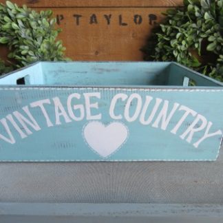 MA1-46: AQUA  "VINTAGE COUNTRY" STORAGE BOX