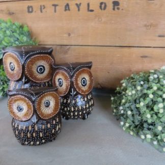 SW02: SET OF 3 BROWN OWLS