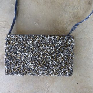 BAC40-18: SILVER, GOLD, CREAM BEADS BAG