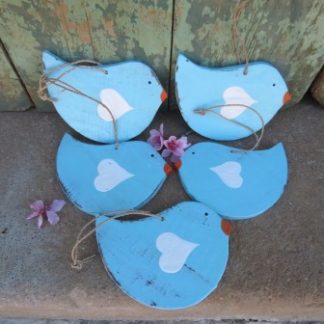 KU17: PACK OF 5 TURQUOISE BIRDS