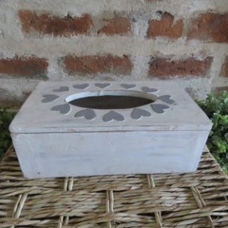 IKC45-12: WHITE/GREY HEARTS TISSUE BOX