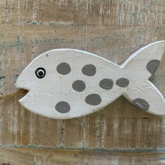 PE6-56: 20cm WHITE/ GREY DOTS FISH