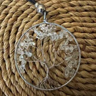 BAC10:Earth Stone CLEAR "TREE" NECKLACE